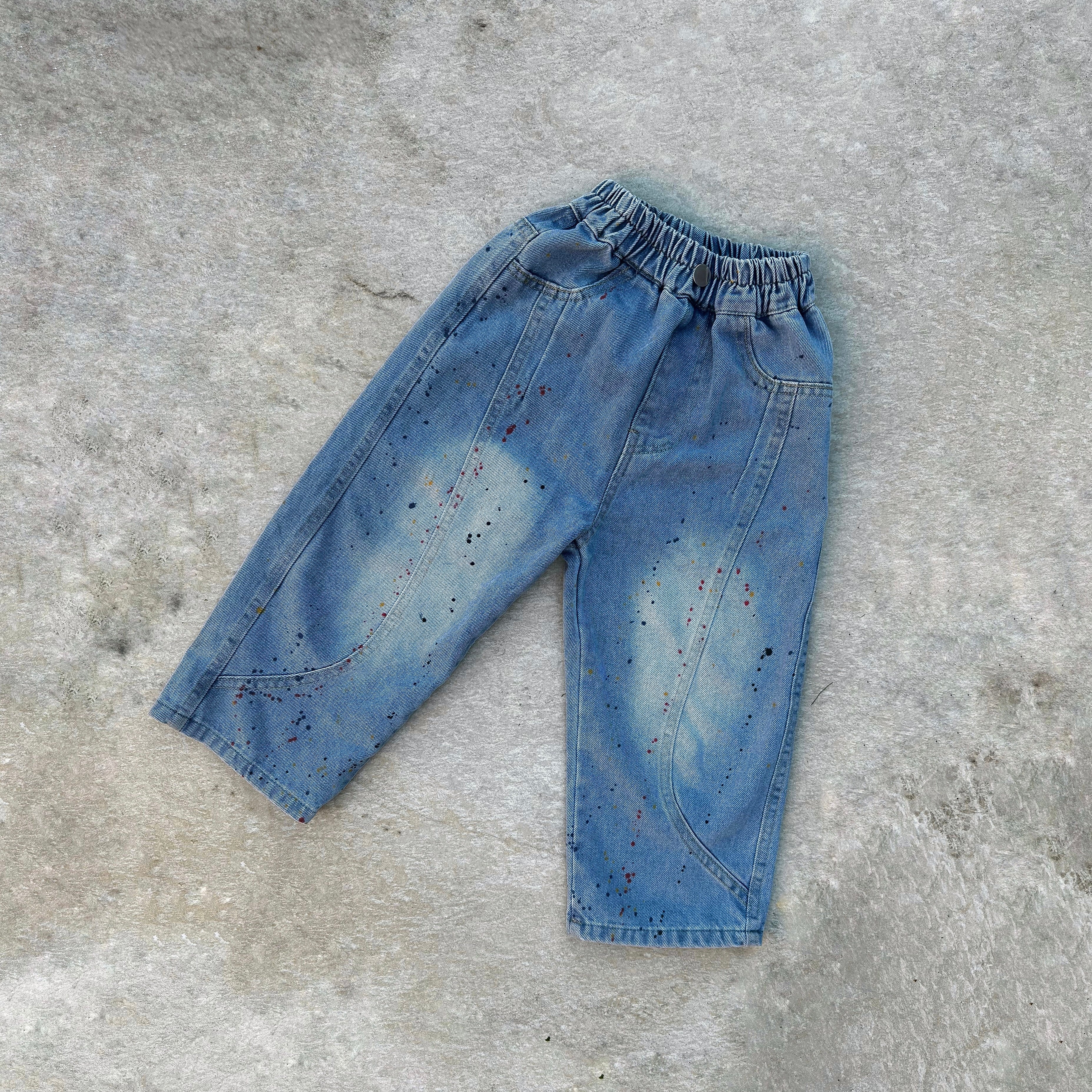 Splatter Fade Wide Leg Jeans