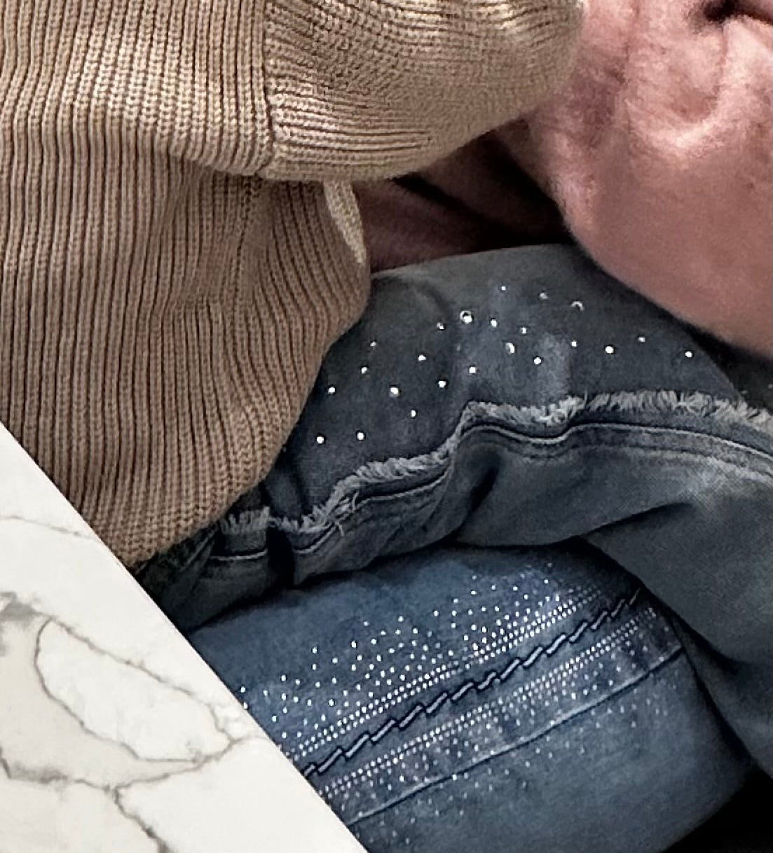 Rhinestone Wide Leg Jeans