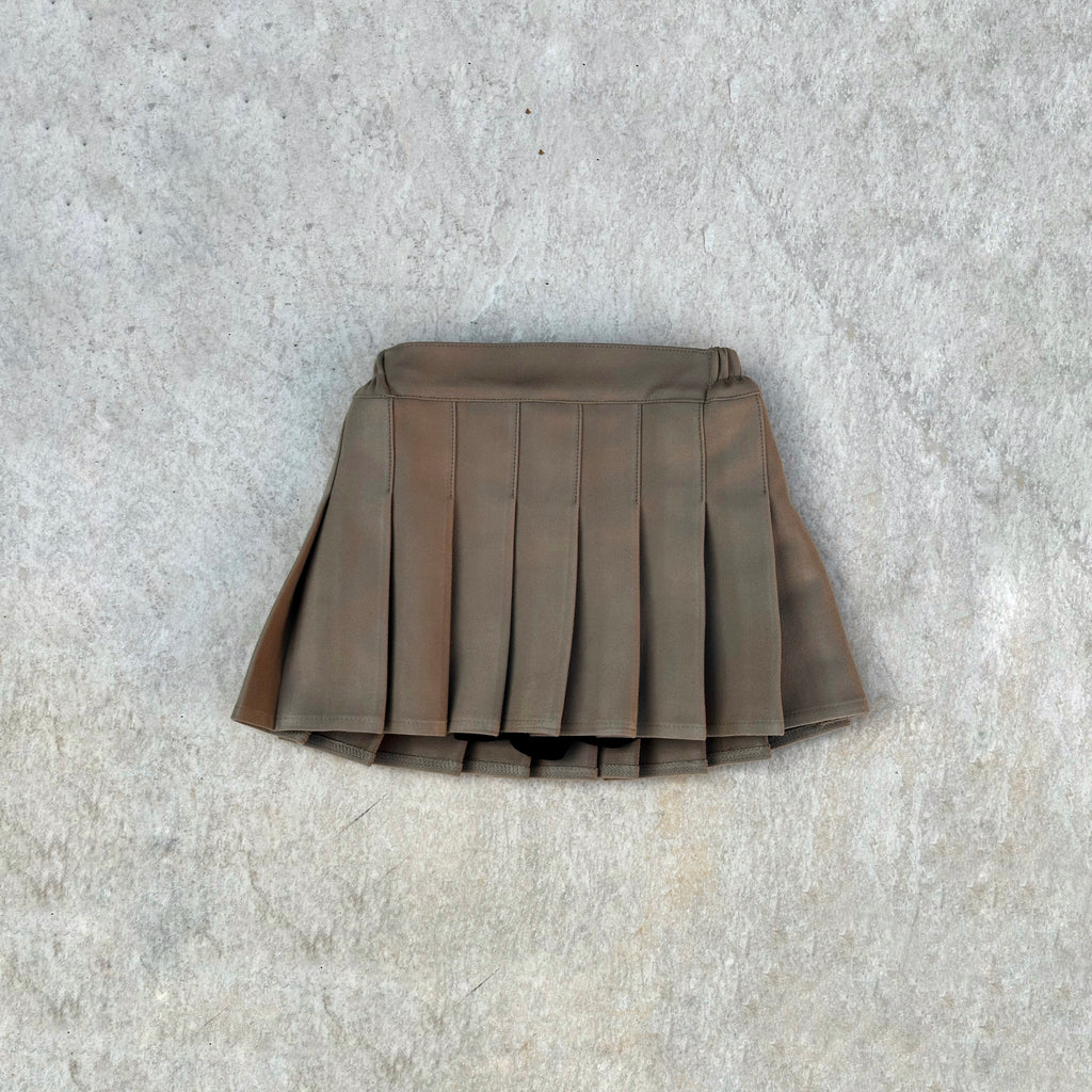 Beige Pleated Skort
