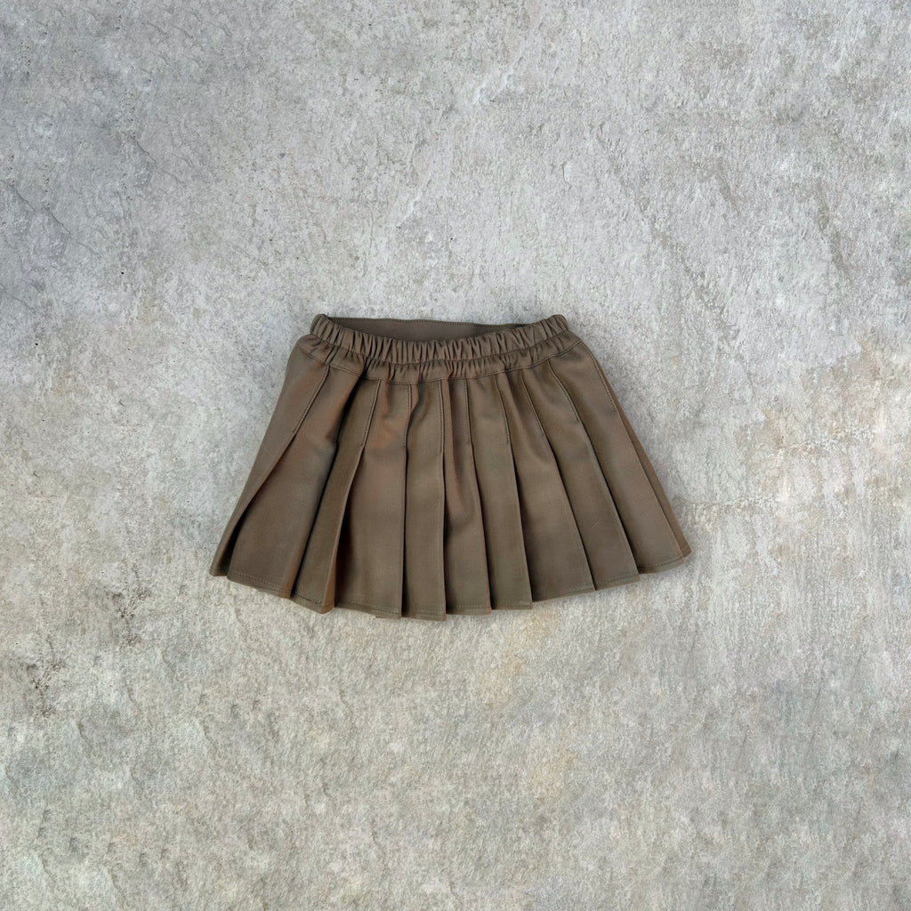 Beige Pleated Skort