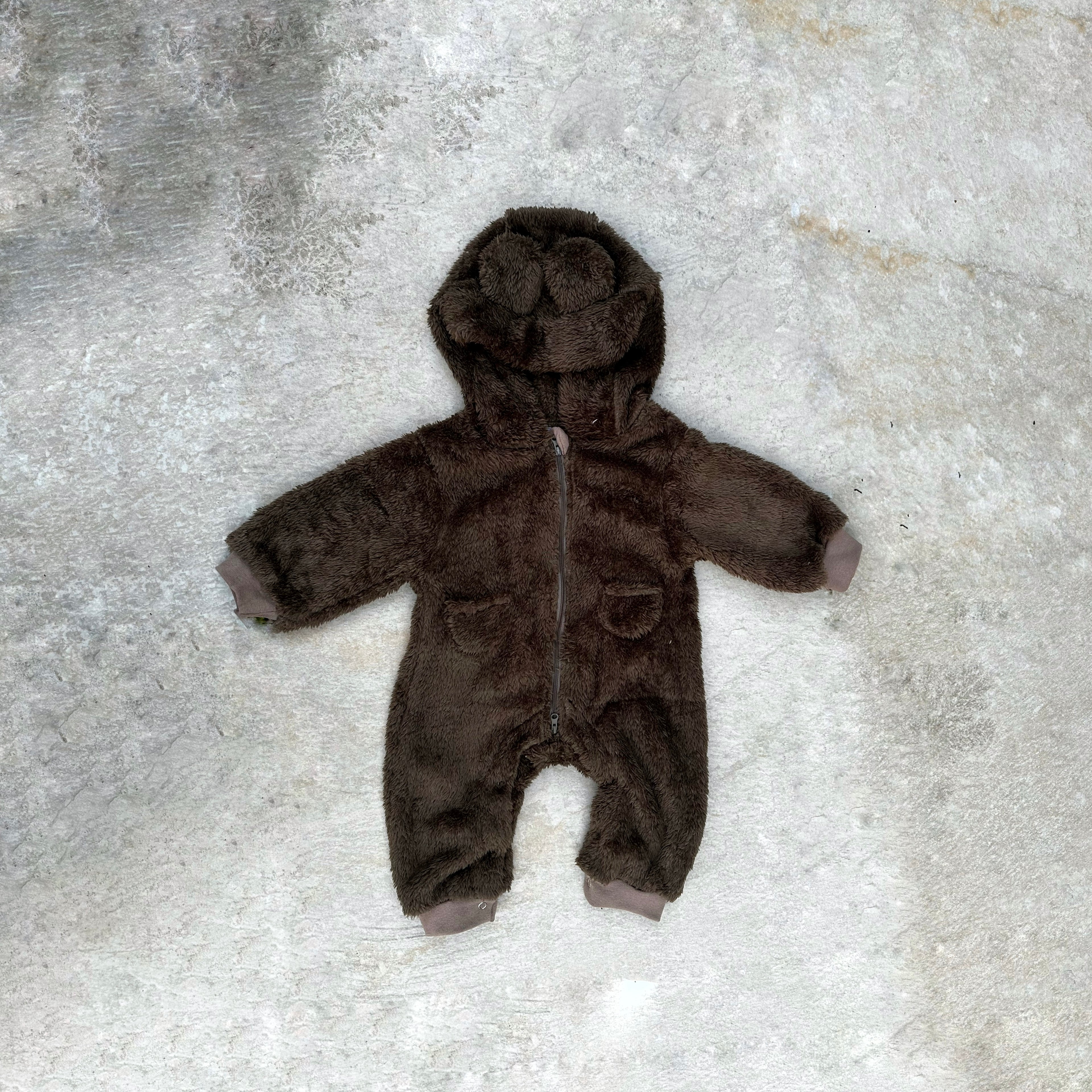 Brown Fur Hooded Suit