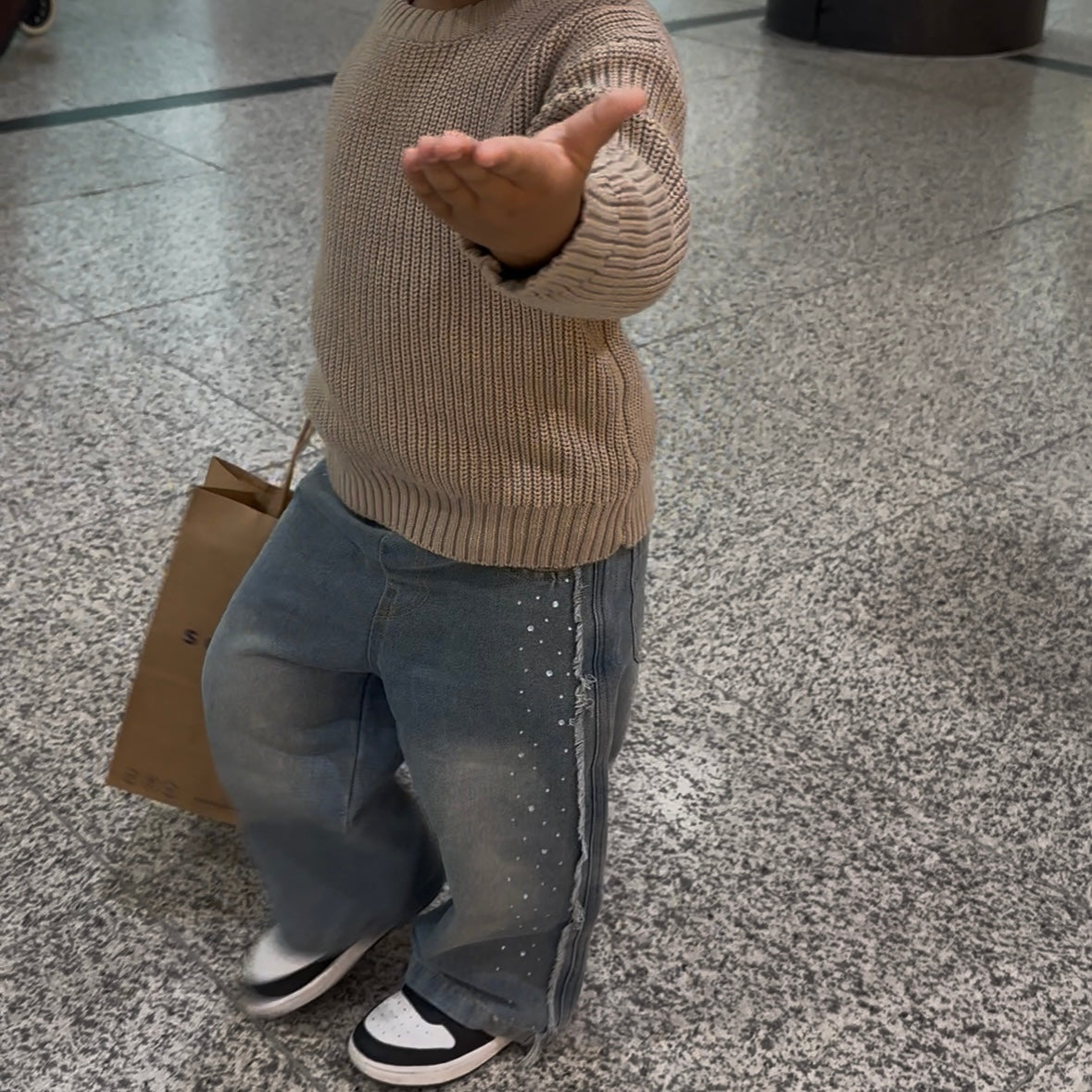 Rhinestone Wide Leg Jeans